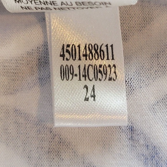 Chicos Travelers Tunic Top Shirt Women’s Size 2 US Large L Blue White Geometric - Picture 7 of 8